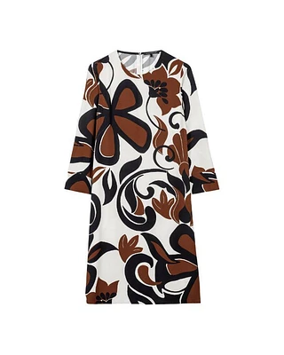 Luisa Cerano Vine Floral Print Dress