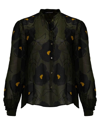 Voille Floral Print Blouse
