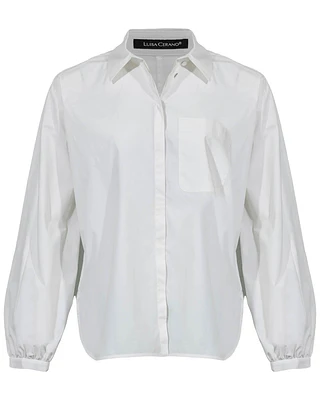 White Cotton Poplin Blouse