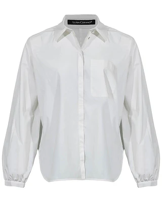 White Cotton Poplin Blouse