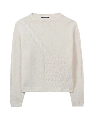 Wool Contrast Stitch Design Pullover