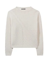 Wool Contrast Stitch Design Pullover