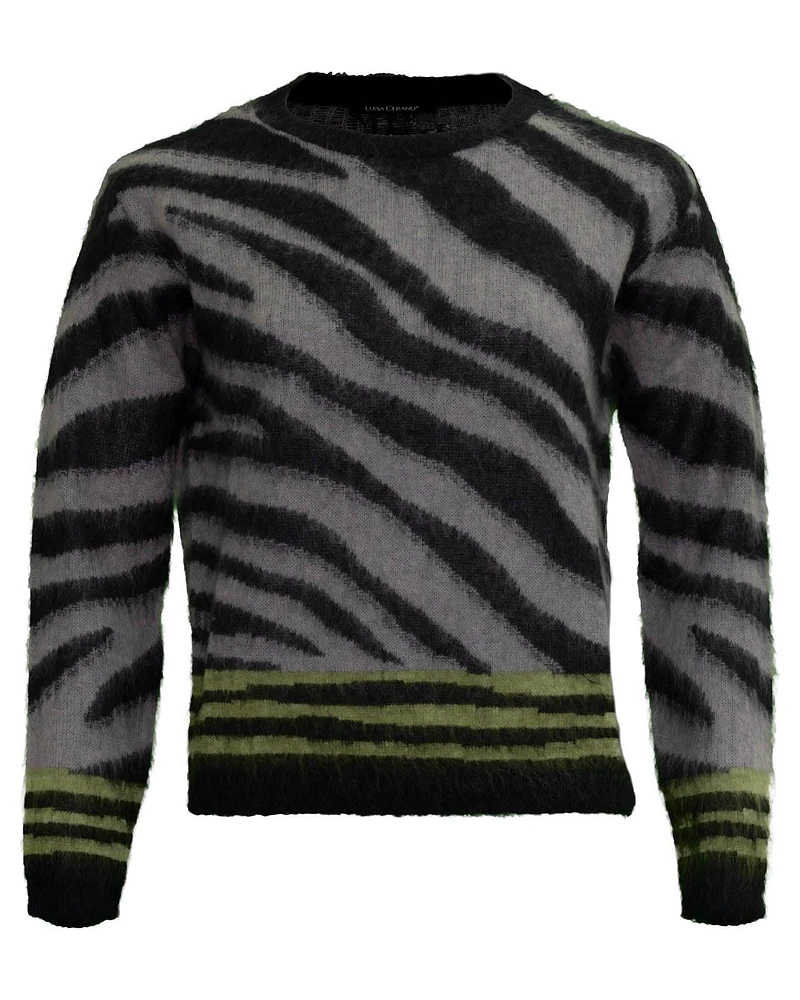 Zebra Round Neck Pullover