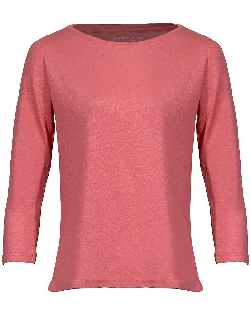 Linen Stretch Boatneck Top