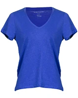 Linen Stretch Short Sleeve V-Neck Tee