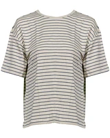 Majestic French Terry Striped Crewneck Pullover