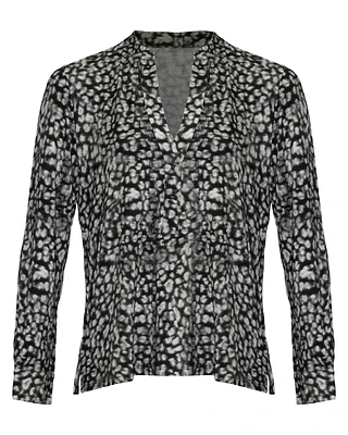 Soft Touch Animal Print Henley Shirt