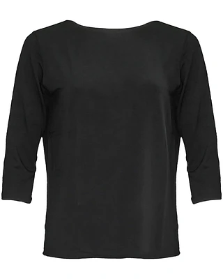 Soft Touch Round Neck Top Black