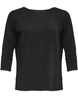 Soft Touch Round Neck Top Black