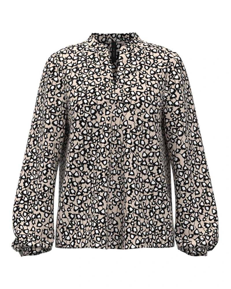Abstract Floral Print Blouse