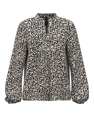 Abstract Floral Print Blouse