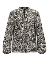 Abstract Floral Print Blouse