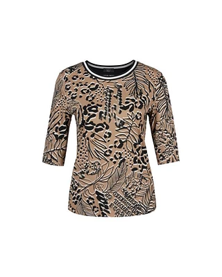 Marc Cain Animal Crossing Print Rib T-Shirt
