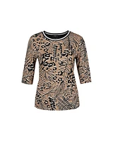 Marc Cain Animal Crossing Print Rib T-Shirt