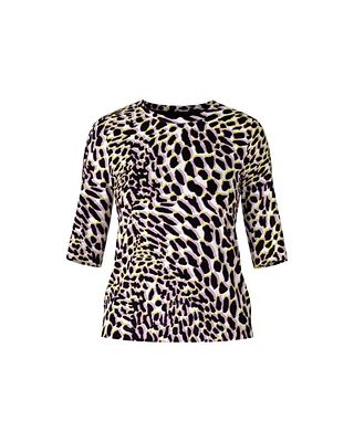 Marc Cain Animal Print Rib Tee