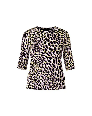 Marc Cain Animal Print Rib Tee