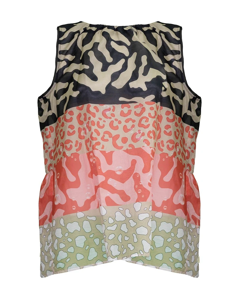 Block Pattern Sleeveless Top