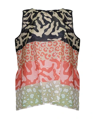 Block Pattern Sleeveless Top