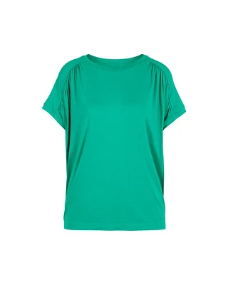 Marc Cain Cap Sleeve Gathered Shoulder Tee