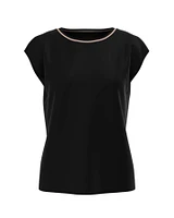 Cap Sleeve Tee with Pipe Trim