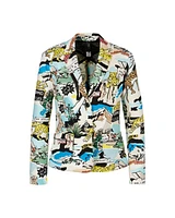 Cartoon Print Blazer