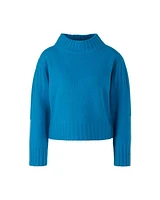 Marc Cain Cashmere Blend Funnel Neck Sweater Deep Sea