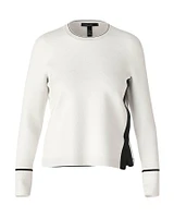 Contrast Detail Viscose Blend Pullover