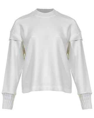 Dropped Shoulder Ribbed Detail Sweatshirt