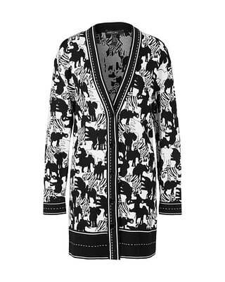 Marc Cain Elephant Print Cardigan