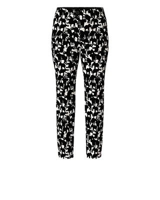 Marc Cain Elephant Print Cropped Pants