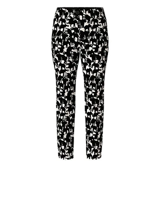 Marc Cain Elephant Print Cropped Pants