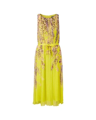 Fine Pleat Floral Print Dress