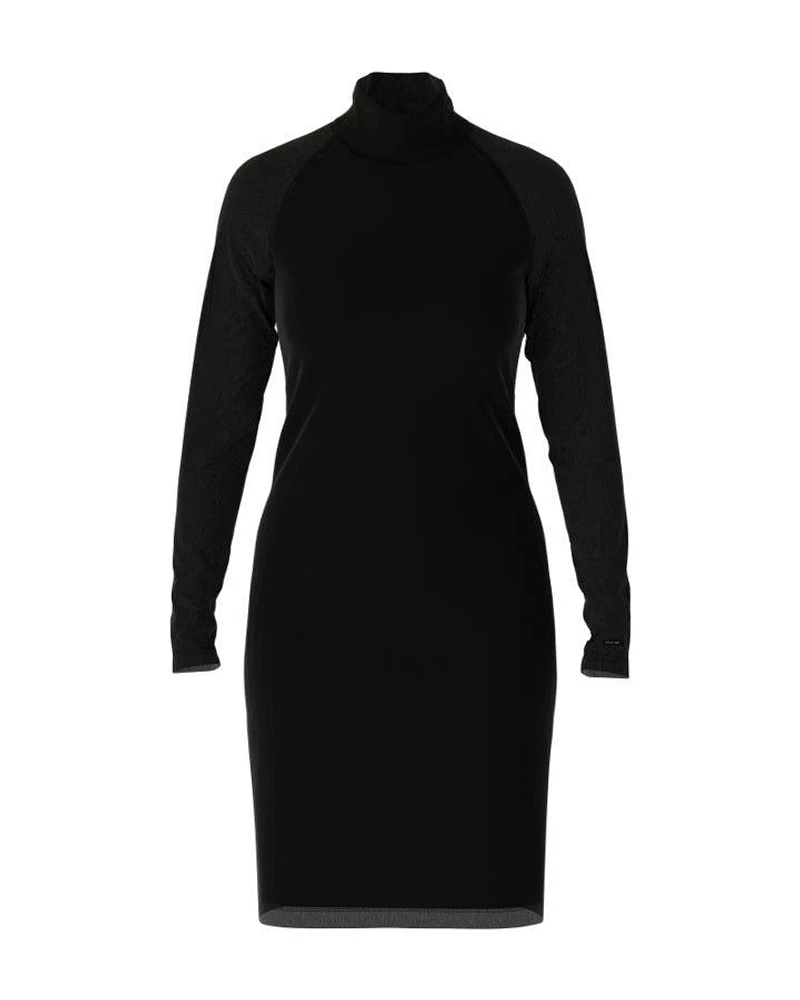 Marc Cain Fitted Mesh High Neck Dress