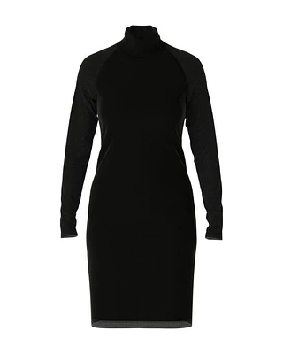 Marc Cain Fitted Mesh High Neck Dress