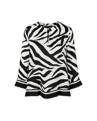 Marc Cain Flowy Zebra Print Blouse