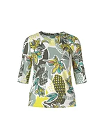 Marc Cain Fruity Floral Print Rib Tee