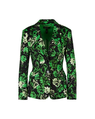 Marc Cain Green Floral Print Blazer