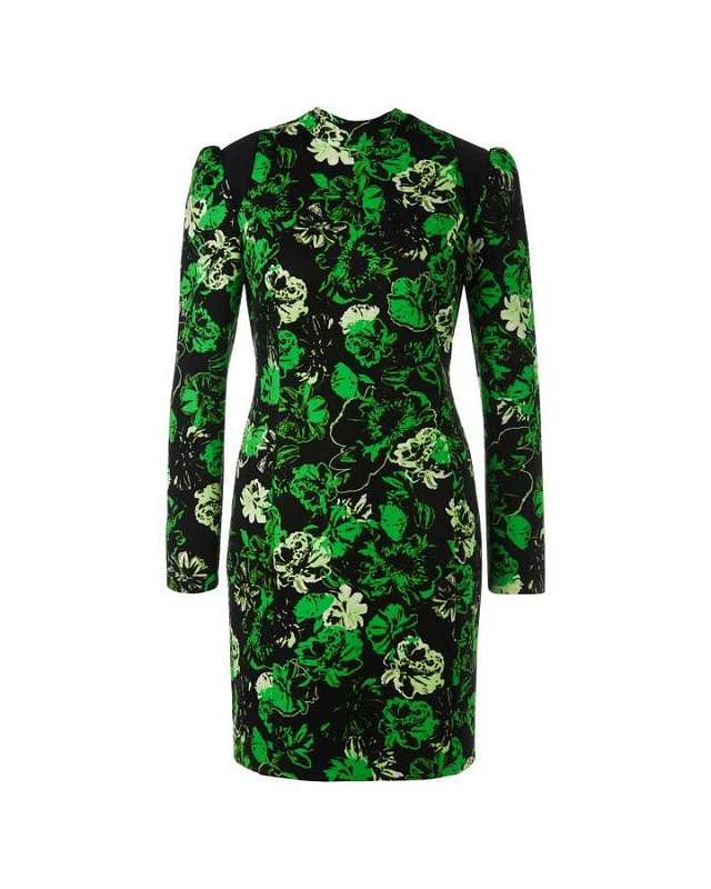 Green Floral Print Dress
