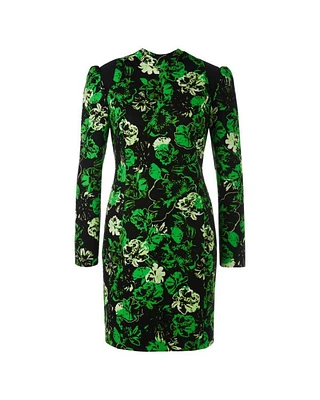 Green Floral Print Dress