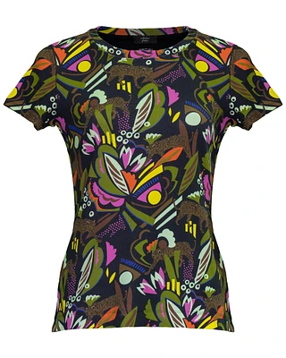 Jacquard Floral Print T-Shirt