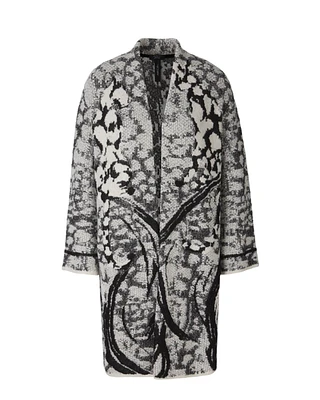 Jacquard Print Long Cardigan