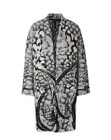 Jacquard Print Long Cardigan