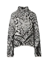 Jacquard Print Turtleneck