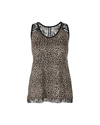 Marc Cain Leopard and Lace Tank Top