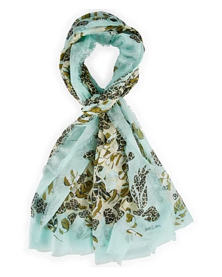 Leopard Floral Print Scarf