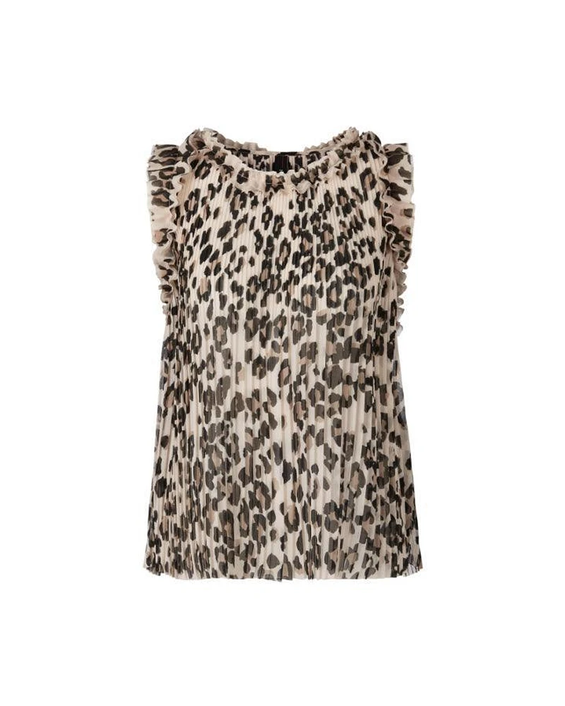 Leopard Print Pleated Top