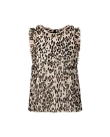 Leopard Print Pleated Top
