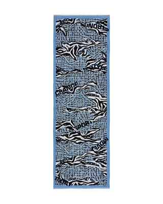 Long Zebra and Pepita Pattern Scarf