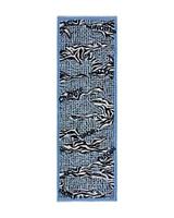 Long Zebra and Pepita Pattern Scarf