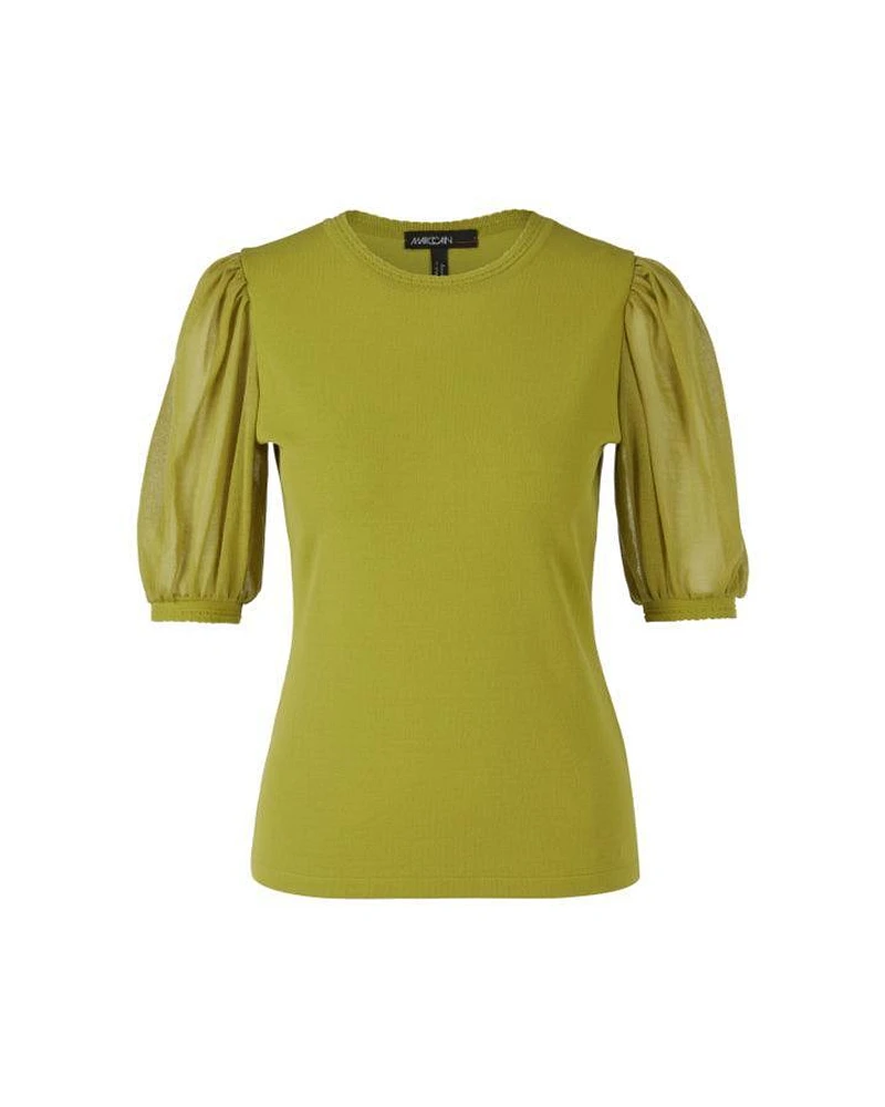 Marc Cain Mesh Puff Sleeve Top
